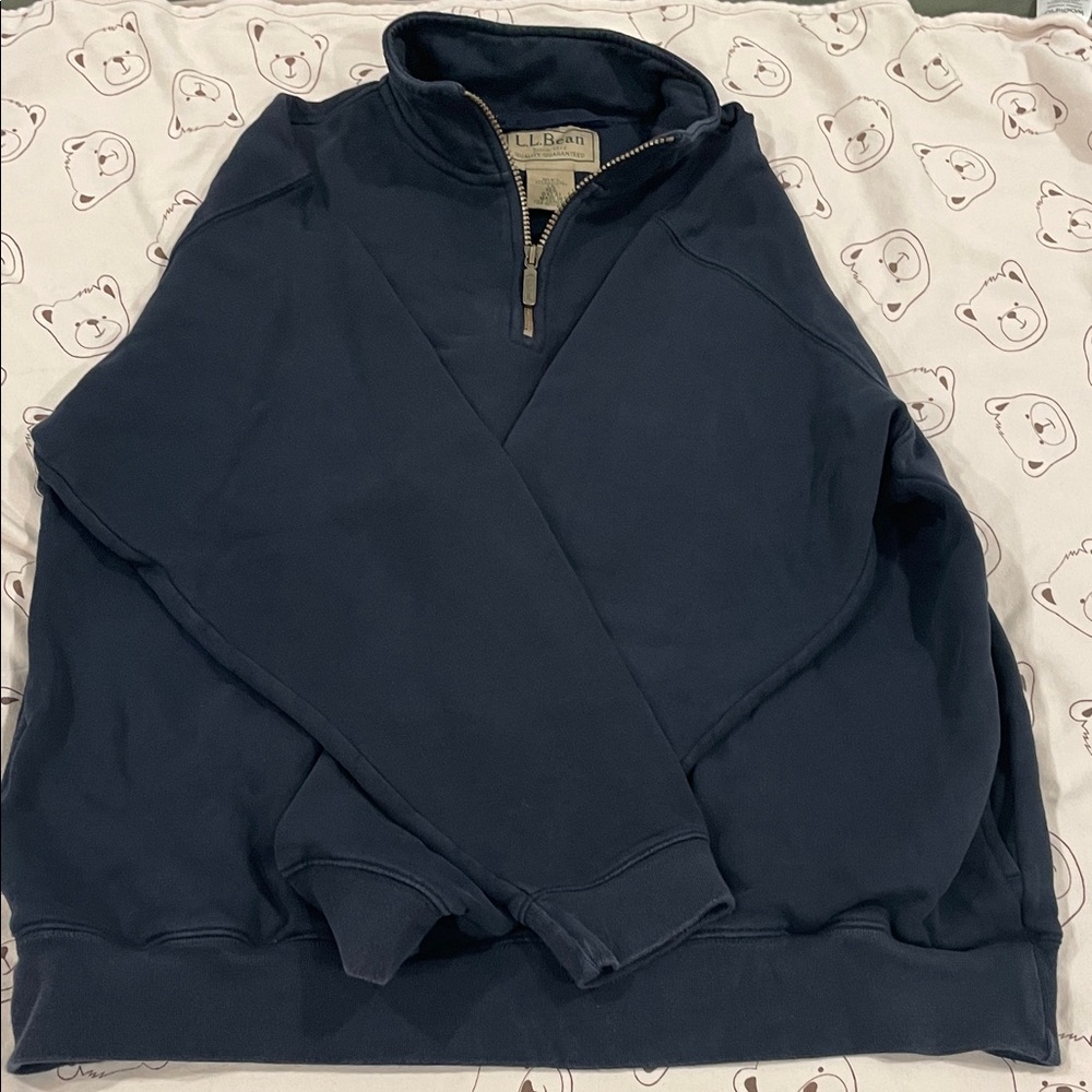 L.L. Bean Men's Dark Blue Zip-Up Sweater